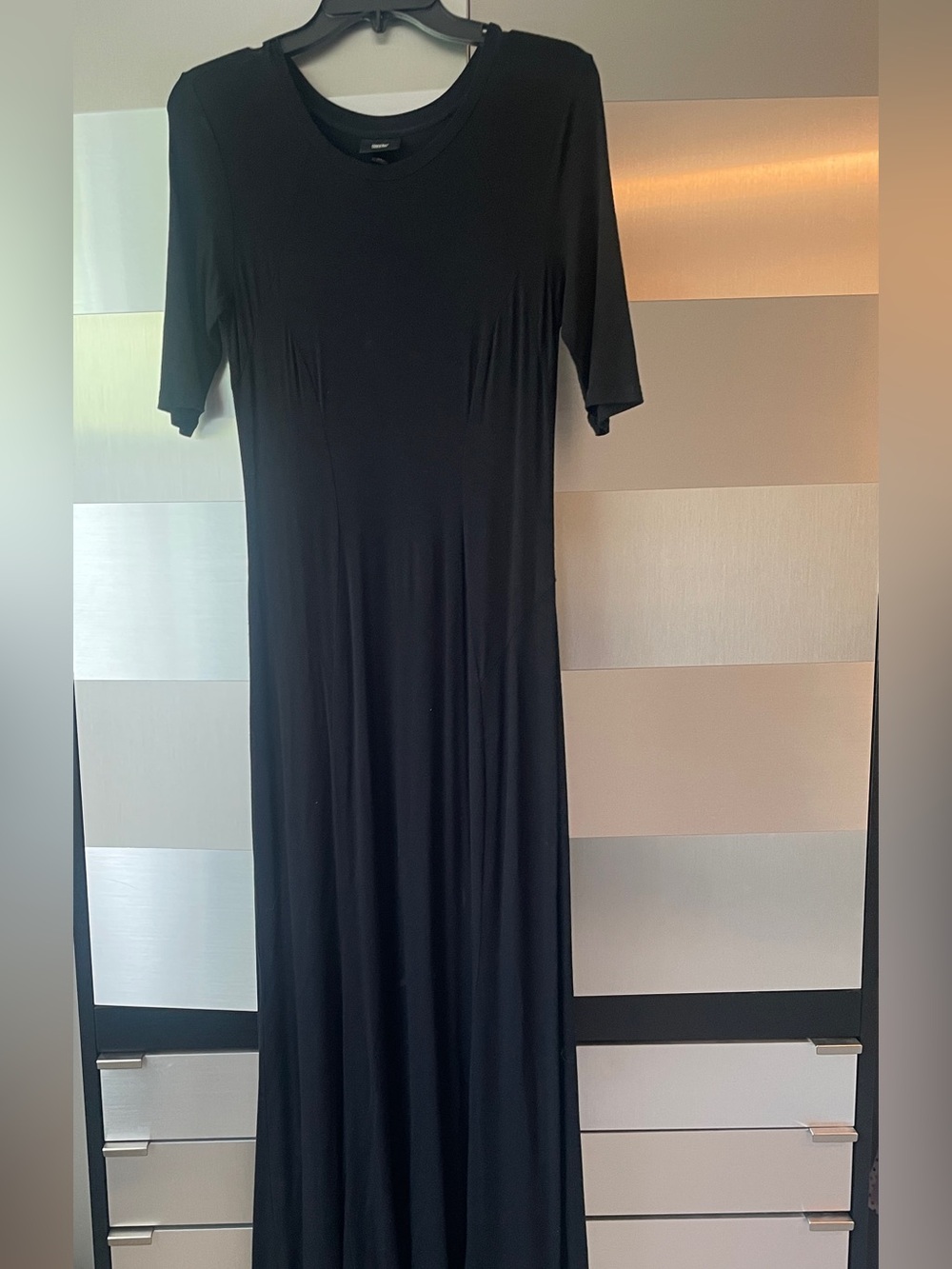 Classic Massiimo Black Short-Sleeve Maxi Dress - Women's Size S